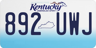 KY license plate 892UWJ