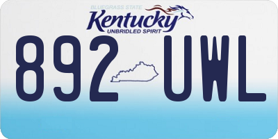 KY license plate 892UWL