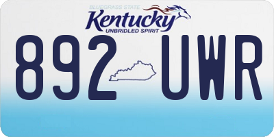 KY license plate 892UWR