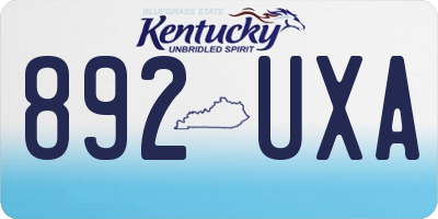 KY license plate 892UXA