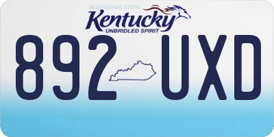 KY license plate 892UXD