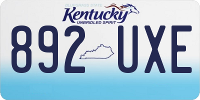 KY license plate 892UXE