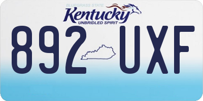 KY license plate 892UXF