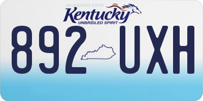KY license plate 892UXH
