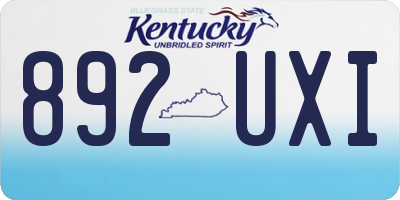 KY license plate 892UXI