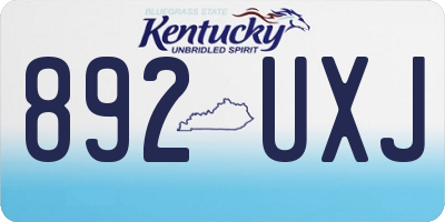 KY license plate 892UXJ