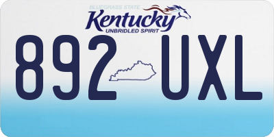 KY license plate 892UXL