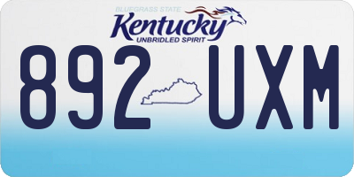 KY license plate 892UXM