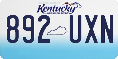 KY license plate 892UXN