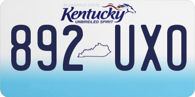 KY license plate 892UXO