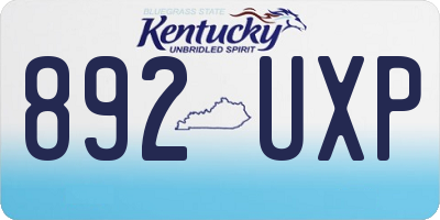 KY license plate 892UXP