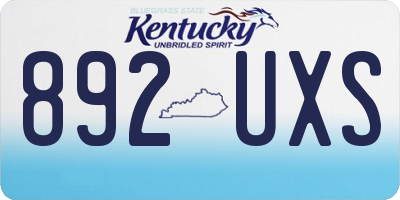 KY license plate 892UXS
