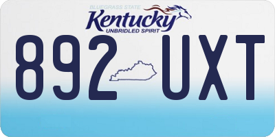 KY license plate 892UXT