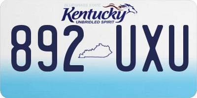 KY license plate 892UXU
