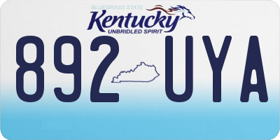 KY license plate 892UYA