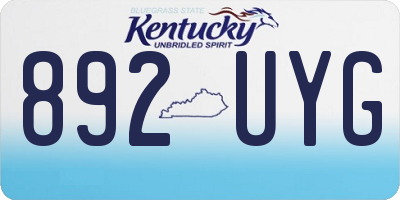 KY license plate 892UYG