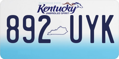 KY license plate 892UYK