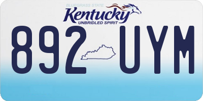 KY license plate 892UYM