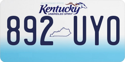 KY license plate 892UYO