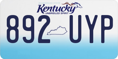KY license plate 892UYP