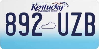 KY license plate 892UZB