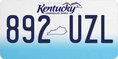 KY license plate 892UZL