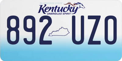 KY license plate 892UZO