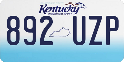 KY license plate 892UZP