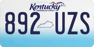 KY license plate 892UZS