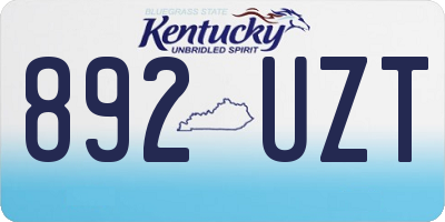 KY license plate 892UZT