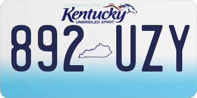 KY license plate 892UZY