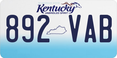 KY license plate 892VAB