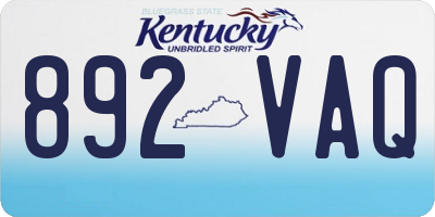 KY license plate 892VAQ