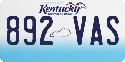 KY license plate 892VAS