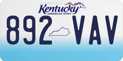 KY license plate 892VAV