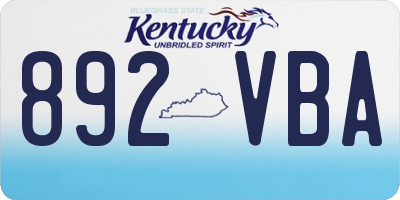 KY license plate 892VBA