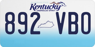 KY license plate 892VBO