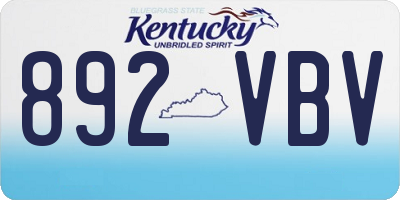 KY license plate 892VBV