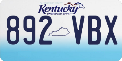 KY license plate 892VBX