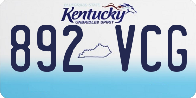 KY license plate 892VCG