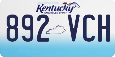 KY license plate 892VCH
