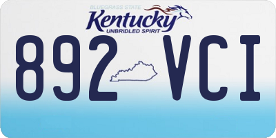 KY license plate 892VCI