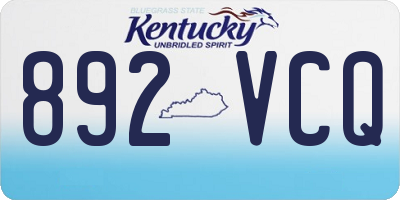 KY license plate 892VCQ