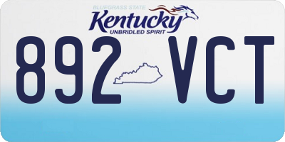 KY license plate 892VCT