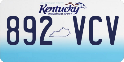 KY license plate 892VCV
