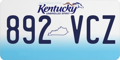 KY license plate 892VCZ