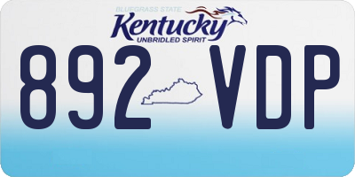 KY license plate 892VDP