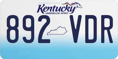 KY license plate 892VDR