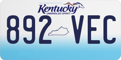 KY license plate 892VEC