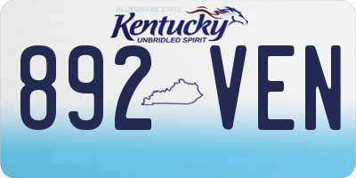 KY license plate 892VEN